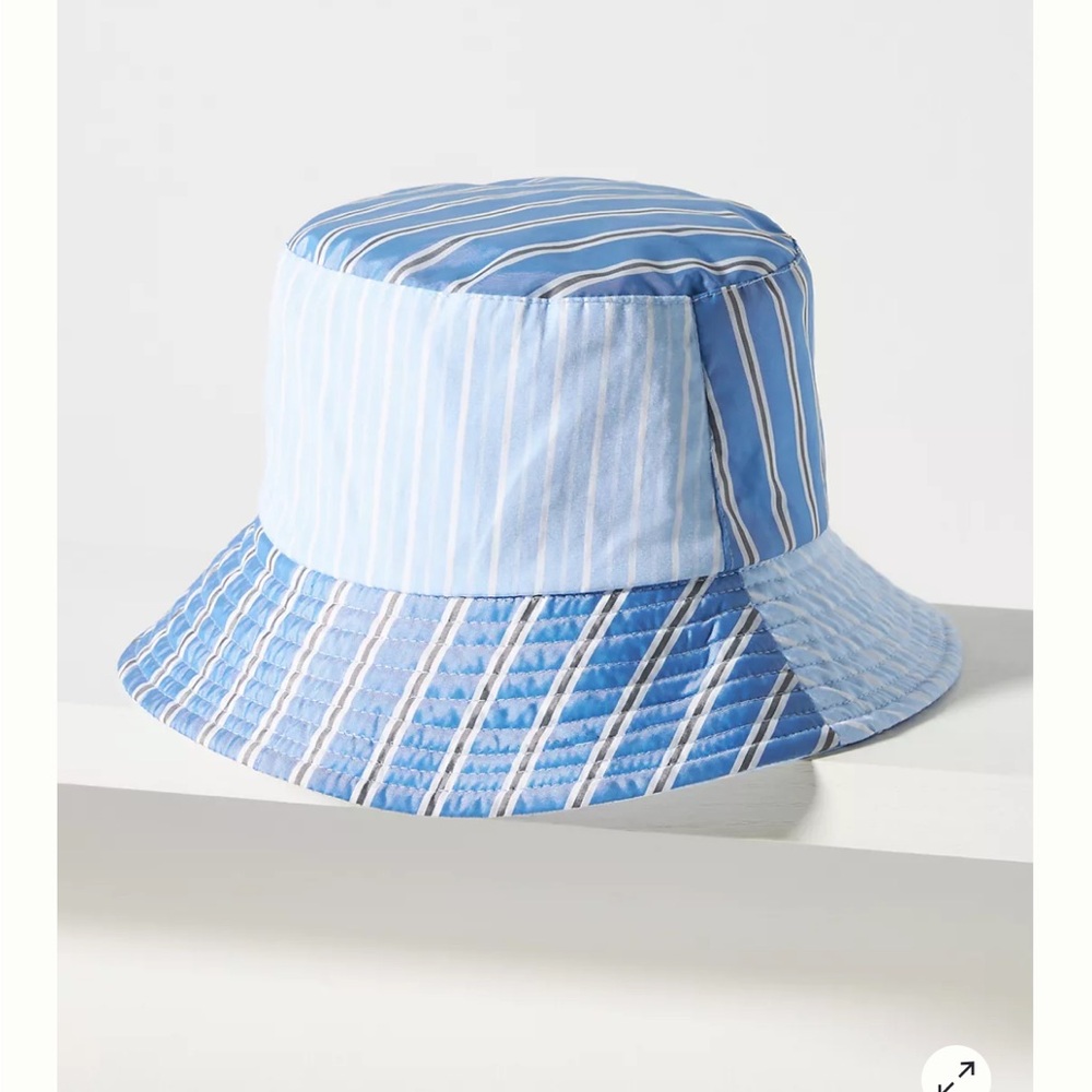 NWT Anthologie Cotton Pinstripe Bucket Hat